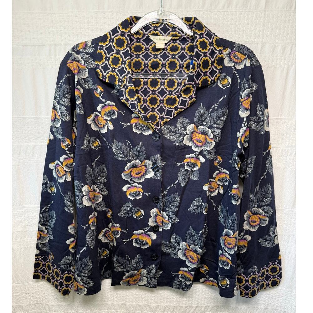 VERA BRADLEY 2 PIECE PAJAMA SET, Navy Blue, Size Large - NEW - Picture 2 of 9